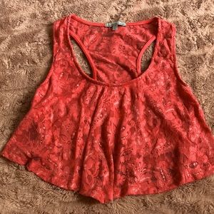 Coral crop top